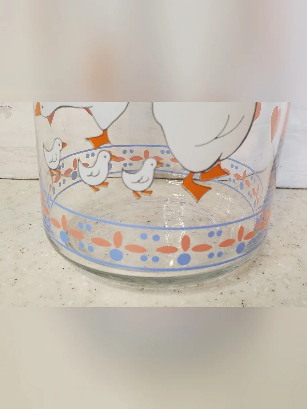 Vintage Luminarc Style Goose Hearts Glass Canister Jar w Lid Cottagecore 8x4